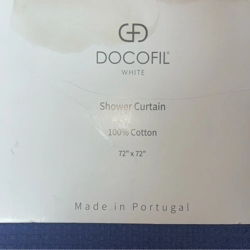 Docofil White Matelasse Fabric Cotton Shower Curtain 72x72” Made In Portugal NWT